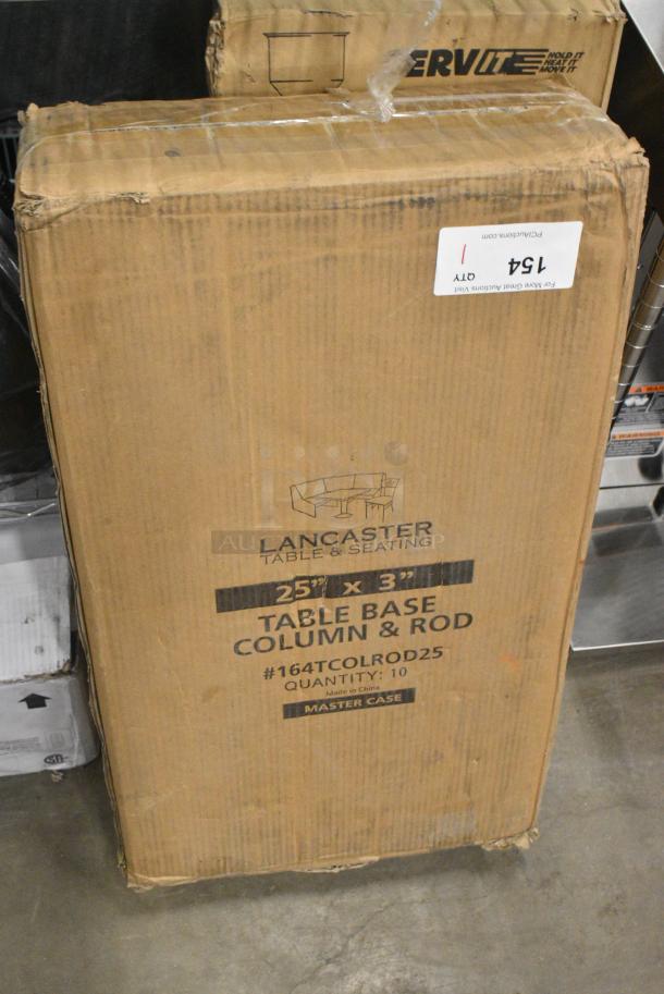 BRAND NEW SCRATCH AND DENT! Box of 10 Lancaster Table & Seating 164TCOLROD25  25 3/16" Standard Height Table Base Column and Rod - Image 2 of 3