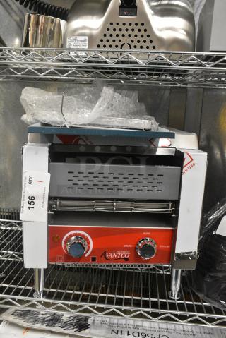 BRAND NEW SCRATCH AND DENT! Avantco 184T140 Stainless Steel Commercial Countertop 10" Wide Conveyor Toaster with 3" Opening 300 Slices per Hour. 120 Volts, 1 Phase. Tested and Working!