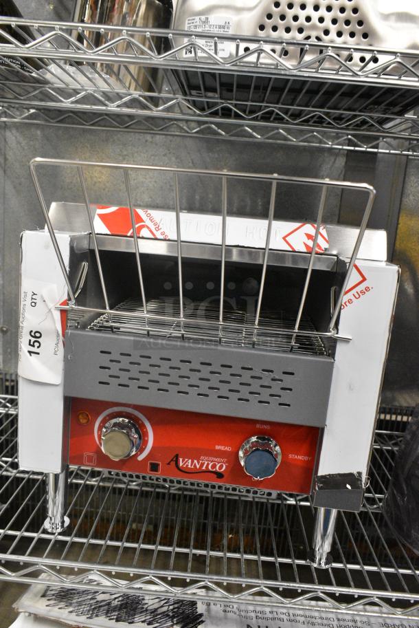 BRAND NEW SCRATCH AND DENT! Avantco 184T140 Stainless Steel Commercial Countertop 10" Wide Conveyor Toaster with 3" Opening 300 Slices per Hour. 120 Volts, 1 Phase. Tested and Working! - Image 2 of 8