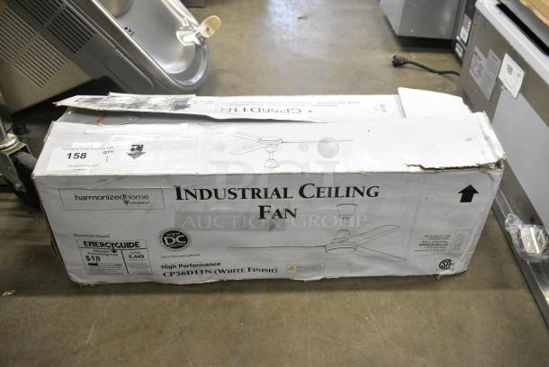 BRAND NEW SCRATCH AND DENT! Canarm CP56D11N 56" White Industrial Indoor High Performance Ceiling Fan CP56D11N - 8449 CFM, 120 Volts, 1 Phase. - Image 1 of 3