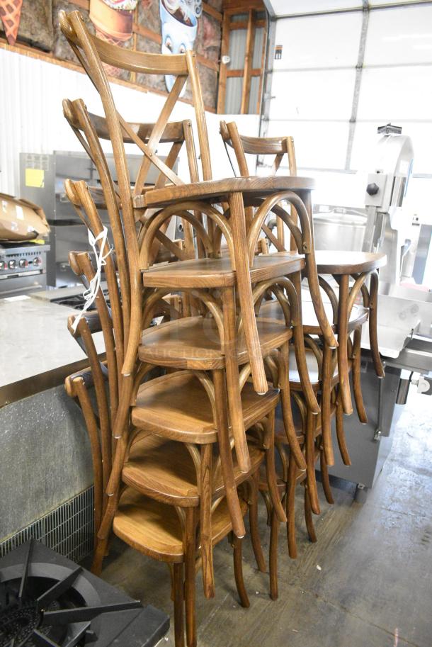 11 BRAND NEW SCRATCH AND DENT! Wooden Dining Height Chair. 11 Times Your Bid! - Image 2 of 4