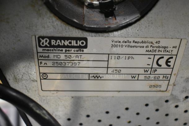 Rancilio MD 50/AT Metal Commercial Countertop Coffee Bean Grinder. 110 Volts, 1 Phase. Tested and Working! - Image 6 of 6