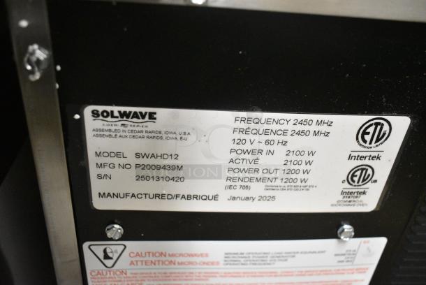 BRAND NEW SCRATCH AND DENT!  2025 Solwave SWAHD12 Stainless Steel Commercial Countertop Microwave Oven. 120 Volts, 1 Phase. - Image 6 of 6