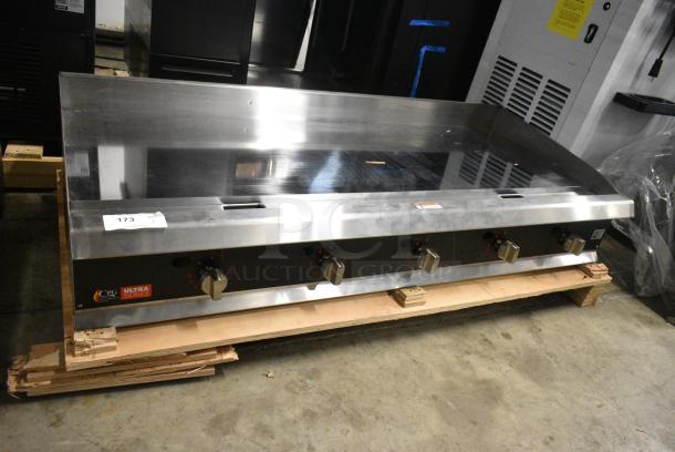 BRAND NEW SCRATCH AND DENT! Cooking Performance Group GTU-CPG-60-N Ultra Series 60" Chrome Plated Natural Gas 5-Burner Countertop Griddle - 150,000 BTU - Image 1 of 11