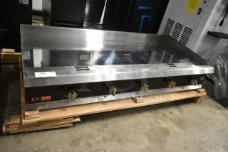 BRAND NEW SCRATCH AND DENT! Cooking Performance Group GTU-CPG-60-N Ultra Series 60" Chrome Plated Natural Gas 5-Burner Countertop Griddle - 150,000 BTU