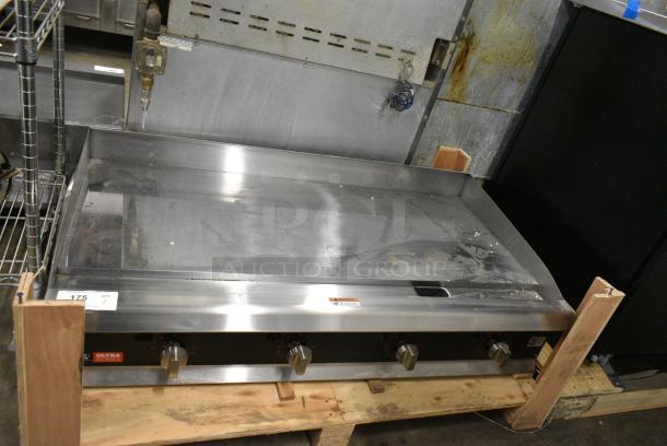 BRAND NEW SCRATCH AND DENT! Cooking Performance Group GTU-CPG-48-N Ultra Series 48" Chrome Plated Natural Gas 4-Burner Countertop Griddle - 120,000 BTU - Image 1 of 8