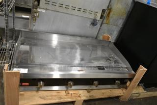 BRAND NEW SCRATCH AND DENT! Cooking Performance Group GTU-CPG-48-N Ultra Series 48" Chrome Plated Natural Gas 4-Burner Countertop Griddle - 120,000 BTU