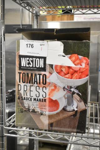 BRAND NEW SCRATCH AND DENT! Weston 07-0801 Tomate Press Roma Food Strainer and Sauce Maker - Item #1178741