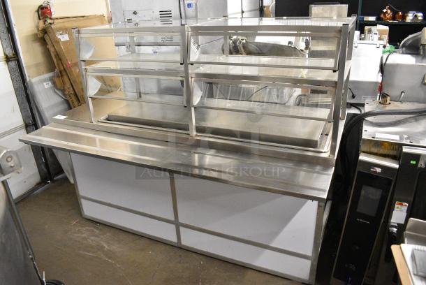 BRAND NEW SCRATCH AND DENT! Atlas Metal Stainless Steel Commercial Buffet Station w/ Tray Slide and Over Shelf on Commercial Casters. Tested and Working! - Image 2 of 8