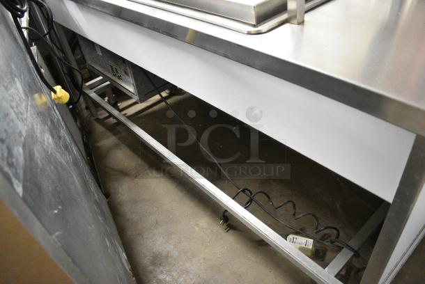 BRAND NEW SCRATCH AND DENT! Atlas Metal Stainless Steel Commercial Buffet Station w/ Tray Slide and Over Shelf on Commercial Casters. Tested and Working! - Image 5 of 8