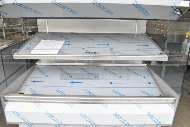 BRAND NEW SCRATCH AND DENT! 2016 BKI HSS4-2TSQ Stainless Steel Commercial Floor Style 2 Tier Warming Display Case Merchandiser. 230 Volts, 1 Phase. - Image 4 of 10