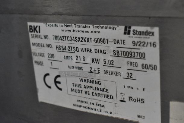 BRAND NEW SCRATCH AND DENT! 2016 BKI HSS4-2TSQ Stainless Steel Commercial Floor Style 2 Tier Warming Display Case Merchandiser. 230 Volts, 1 Phase. - Image 8 of 10