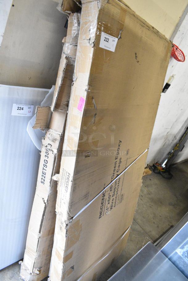 BRAND NEW SCRATCH AND DENT! Regency 460EGSC2460 NSF Green Wire Security Cage - 24" x 60" x 61". May Be Missing Pieces. - Image 1 of 2