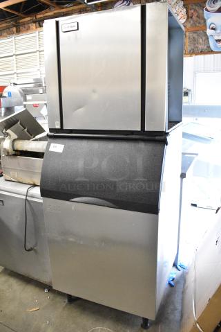 2021 Ice O Matic CIM1136HW5 Stainless Steel Commercial Ice Head on 2022 Ice O Matic B55PSC Commercial Ice Bin. 208-230 Volts, 1 Phase. - Item #1178809