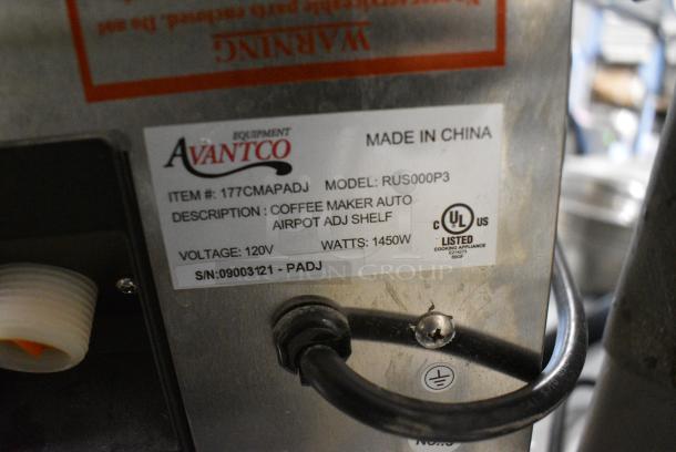 Avantco 177CMAPADJ Stainless Steel Commercial Countertop Coffee Machine w/ Metal Brew Basket. 120 Volts, 1 Phase. - Image 3 of 4