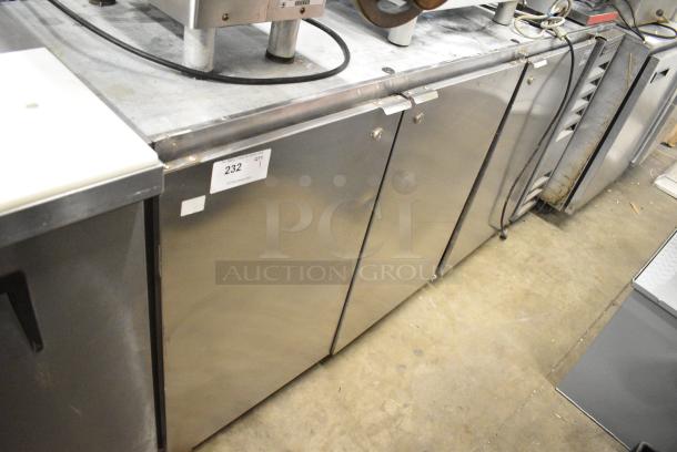 Beverage Air BB72 Stainless Steel Commercial 3 Door Undercounter Cooler. 115 Volts, 1 Phase. Tested and Working! - Image 2 of 6