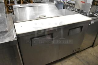 True TSSU-48-08 Stainless Steel Commercial Sandwich Salad Prep Table Bain Marie Mega Top on Commercial Casters. 115 Volts, 1 Phase. Tested and Working!