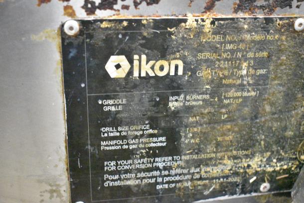 Ikon IMG-48 Stainless Steel Commercial Countertop Natural Gas Powered Flat Top Griddle. 120,000 BTU. - Image 6 of 7