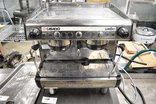 Casadio Stainless Steel Commercial Countertop 2 Group Espresso Machine w/ Steam Wands. 208 Volts.