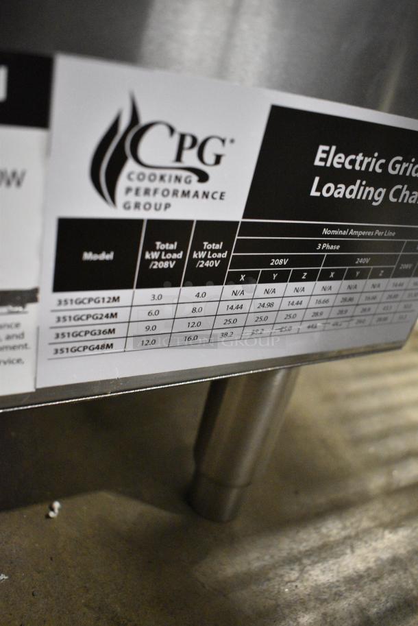 BRAND NEW SCRATCH AND DENT! Cooking Performance Group CPG 351GCPG36M Stainless Steel Commercial Countertop Electric Powered Flat Top Griddle. 208/240 Volts. - Image 7 of 8