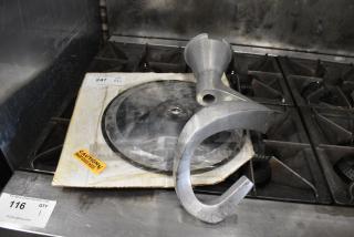 2 Metal Items Including Dough Hook and Meat Slicer Blade. 2 Times Your Bid! - Item #1178831