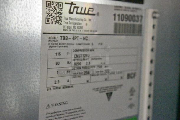 BRAND NEW SCRATCH AND DENT! 2025 True TBB-4PT-HC Metal Commercial 3 Door Pass Through Back Bar Cooler. 115 Volts, 1 Phase. Cannot Test Due To Cut Power Cord - Image 7 of 10