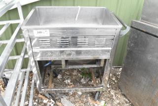 Stainless Steel Single Bay Item on Commercial Casters.
