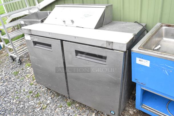 2021 Hoshizaki SR48A-8 Stainless Steel Commercial Sandwich Salad Prep Table Bain Marie Mega Top on Commercial Casters. 115 Volts, 1 Phase. Tested and Powers On But Does Not Get Cold - Image 2 of 7