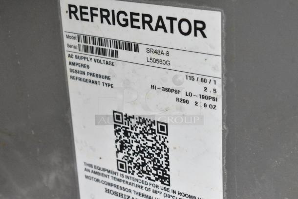 2021 Hoshizaki SR48A-8 Stainless Steel Commercial Sandwich Salad Prep Table Bain Marie Mega Top on Commercial Casters. 115 Volts, 1 Phase. Tested and Powers On But Does Not Get Cold - Image 6 of 7