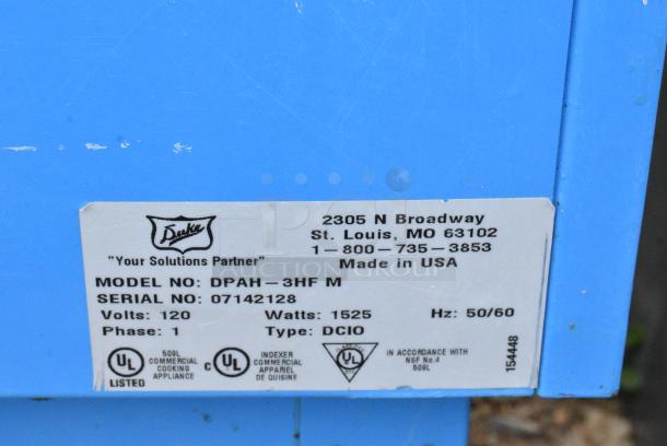 Duke DPAH-3HF M Metal Commercial Electric Powered 3 Bay Steam Table on Commercial Casters. 120 Volts, 1 Phase. Tested and Working! - Image 4 of 6