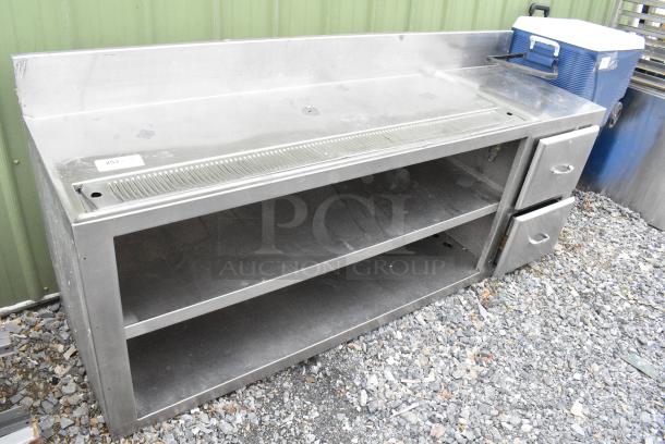 Stainless Steel Commercial Soda Station w/ Back Splash and 2 Under Shelves. - Image 1 of 4