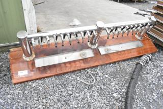 Stainless Steel Commercial 20 Head Beer Tower on Countertop.