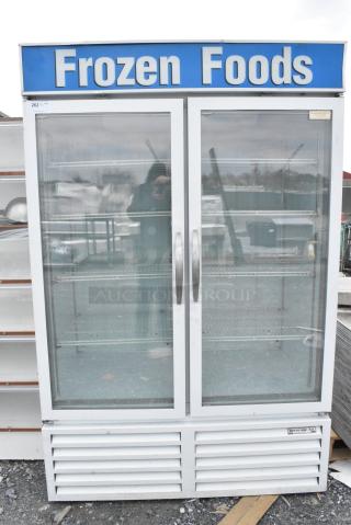 Beverage Air CFG48-5 Metal Commercial 2 Door Reach In Freezer Merchandiser. 115/208-230 Volts, 1 Phase.