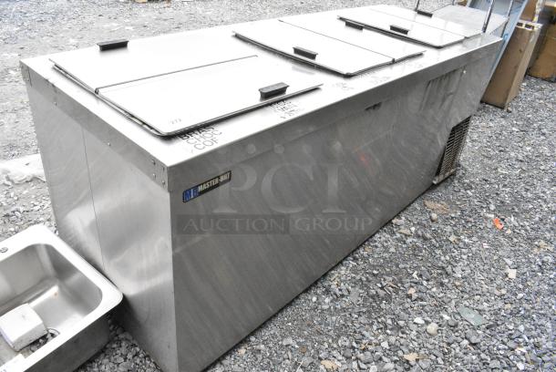 Master Bilt DC-12DSE Stainless Steel Commercial Chest Freezer w/ 3 Center Hinge Lids. 115/208-230 Volts, 1 Phase. Tested and Working! - Image 1 of 7