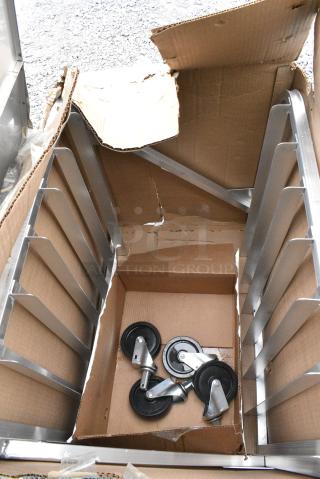 BRAND NEW SCRATCH AND DENT! Metal Pan Rack w/ Commercial Casters.
