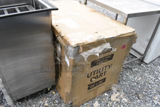 BRAND NEW SCRATCH AND DENT! Lavex 257FSUC24362 36" x 24" x 35" Two Shelf Steel Utility Cart - Fully Welded
