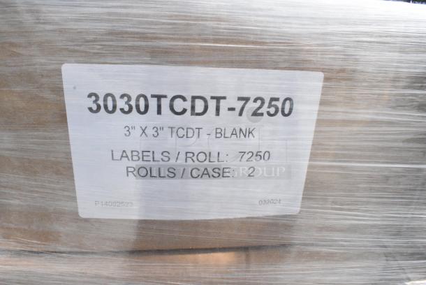 50 BRAND NEW SCRATCH AND DENT! Boxes of 3030TCDT-7250 3"x3" Label Rolls. 50 Times Your Bid! - Image 5 of 5
