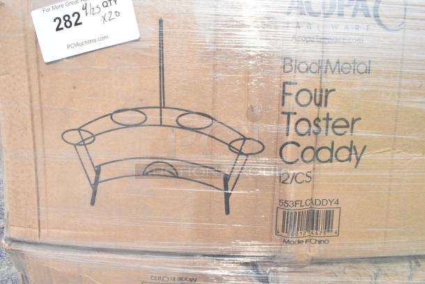 20 BRAND NEW SCRATCH AND DENT! Boxes of Acopa 553FLCADDY4 Four Glass Black Metal Flight Carrier - 12/Case. 20 Times Your Bid! - Image 3 of 4