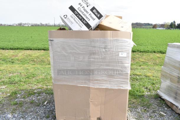 20 BRAND NEW SCRATCH AND DENT! Boxes Including 795PTOBK4 T-OUT 8X6X4 PAPER BLK 160 #4 CHOICE, 760IC040 Yogurt cups, 500TW20 Choice 20 oz. Translucent Thin Wall Plastic Cold Cup - 1,000/Case. 20 Times Your Bid! - Image 1 of 5