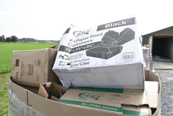 20 BRAND NEW SCRATCH AND DENT! Boxes Including 795PTOBK4 T-OUT 8X6X4 PAPER BLK 160 #4 CHOICE, 760IC040 Yogurt cups, 500TW20 Choice 20 oz. Translucent Thin Wall Plastic Cold Cup - 1,000/Case. 20 Times Your Bid! - Image 3 of 5