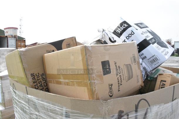 20 BRAND NEW SCRATCH AND DENT! Boxes Including 795PTOBK4 T-OUT 8X6X4 PAPER BLK 160 #4 CHOICE, 760IC040 Yogurt cups, 500TW20 Choice 20 oz. Translucent Thin Wall Plastic Cold Cup - 1,000/Case. 20 Times Your Bid! - Image 4 of 5