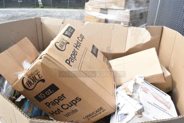 15 BRAND NEW SCRATCH AND DENT! Boxes Including 50010W Choice 10 oz. White Poly Paper Hot Cup - 1,000/Case, 500COLLAR EcoChoice Kraft Coffee Cup Sleeve / Jacket / Clutch - 10-24 oz. - 1200/Case. 15 Times Your Bid! - Image 2 of 5