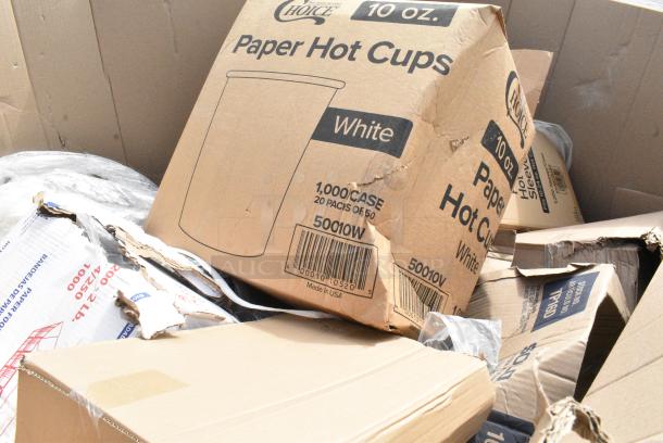 15 BRAND NEW SCRATCH AND DENT! Boxes Including 50010W Choice 10 oz. White Poly Paper Hot Cup - 1,000/Case, 500COLLAR EcoChoice Kraft Coffee Cup Sleeve / Jacket / Clutch - 10-24 oz. - 1200/Case. 15 Times Your Bid! - Image 4 of 5