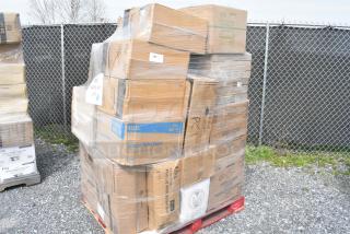 28 BRAND NEW SCRATCH AND DENT! Boxes Including 2 Dart 85HT3R 8" x 8" x 3" White Foam Three-Compartment Square Take Out Container with Perforated Hinged Lid - 200/Case, 2 Dart 16RCLBLK Optima Black Travel Lid with Reclosable Tab - 1,000/Case, 500TO993C3 Choice 9" x 9" x 3" Microwaveable 3-Compartment Black / Clear Plastic Hinged Container - 100/Case, 130BKFKSNH Choice Black Heavy Weight Wrapped Polystyrene Plastic Cutlery Pack with Napkin - 500/Case, 130BGFKSNSPH Choice Beige Heavy Weight Wrapped Polystyrene Plastic Cutlery Pack with Napkin and Salt and Pepper Packets - 500/Case. 28 Times Your Bid!