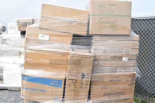 28 BRAND NEW SCRATCH AND DENT! Boxes Including 2 Dart 85HT3R 8" x 8" x 3" White Foam Three-Compartment Square Take Out Container with Perforated Hinged Lid - 200/Case, 2 Dart 16RCLBLK Optima Black Travel Lid with Reclosable Tab - 1,000/Case, 500TO993C3 Choice 9" x 9" x 3" Microwaveable 3-Compartment Black / Clear Plastic Hinged Container - 100/Case, 130BKFKSNH Choice Black Heavy Weight Wrapped Polystyrene Plastic Cutlery Pack with Napkin - 500/Case, 130BGFKSNSPH Choice Beige Heavy Weight Wrapped Polystyrene Plastic Cutlery Pack with Napkin and Salt and Pepper Packets - 500/Case. 28 Times Your Bid! - Image 2 of 7