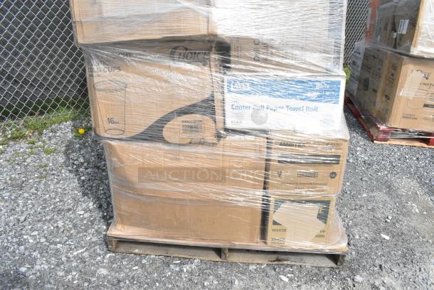 30 BRAND NEW SCRATCH AND DENT! Boxes Including 760VP64 Carnival King 64 oz. Popcorn Bucket - 360/Case, Choice Portion Cup Lids, Lavex Paper Towels, 500CC16HW Choice Heavy Duty 16 oz. Plastic Cold Cup. 30 Times Your Bid! - Image 4 of 7