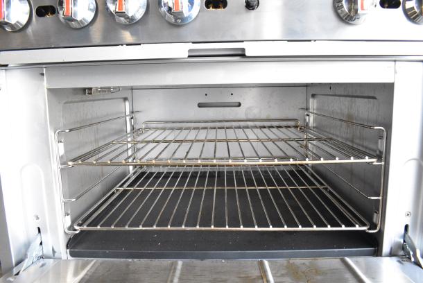 LIKE NEW! 2024 KoolMore KM-CR36-NG Stainless Steel Commercial Natural Gas Powered 6 Burner Range w/ Oven. 210,000 BTU. - Image 7 of 8