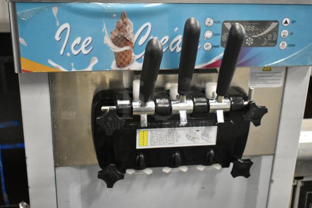D425 Stainless Steel Commercial Floor Style Air Cooled 2 Flavor w/ Twist Soft Serve Ice Cream Machine on Commercial Casters. 115 Volts, 1 Phase. - Image 9 of 9