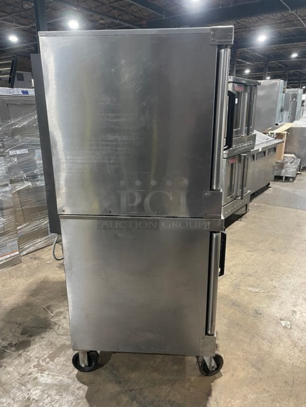 Vulcan Commercial Stainless Steel Natural Gas Powered Double Stacked Convection Oven! With Wired Oven Rack! Model: VC4GD-11D1 SN: 54-1075986/54-1075987! On Casters! 2X Your Bid Makes One Unit! - Image 3 of 11