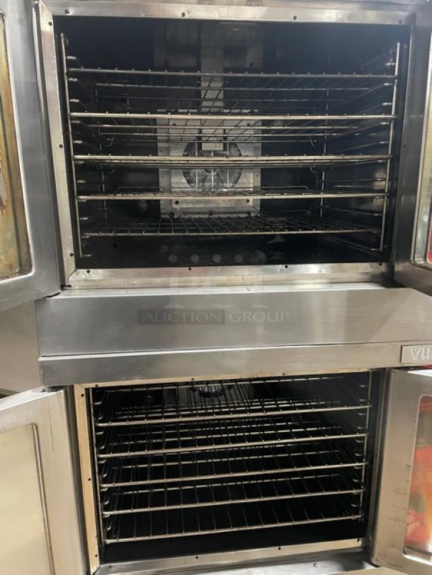 Vulcan Commercial Stainless Steel Natural Gas Powered Double Stacked Convection Oven! With Wired Oven Rack! Model: VC4GD-11D1 SN: 54-1075986/54-1075987! On Casters! 2X Your Bid Makes One Unit! - Image 5 of 11
